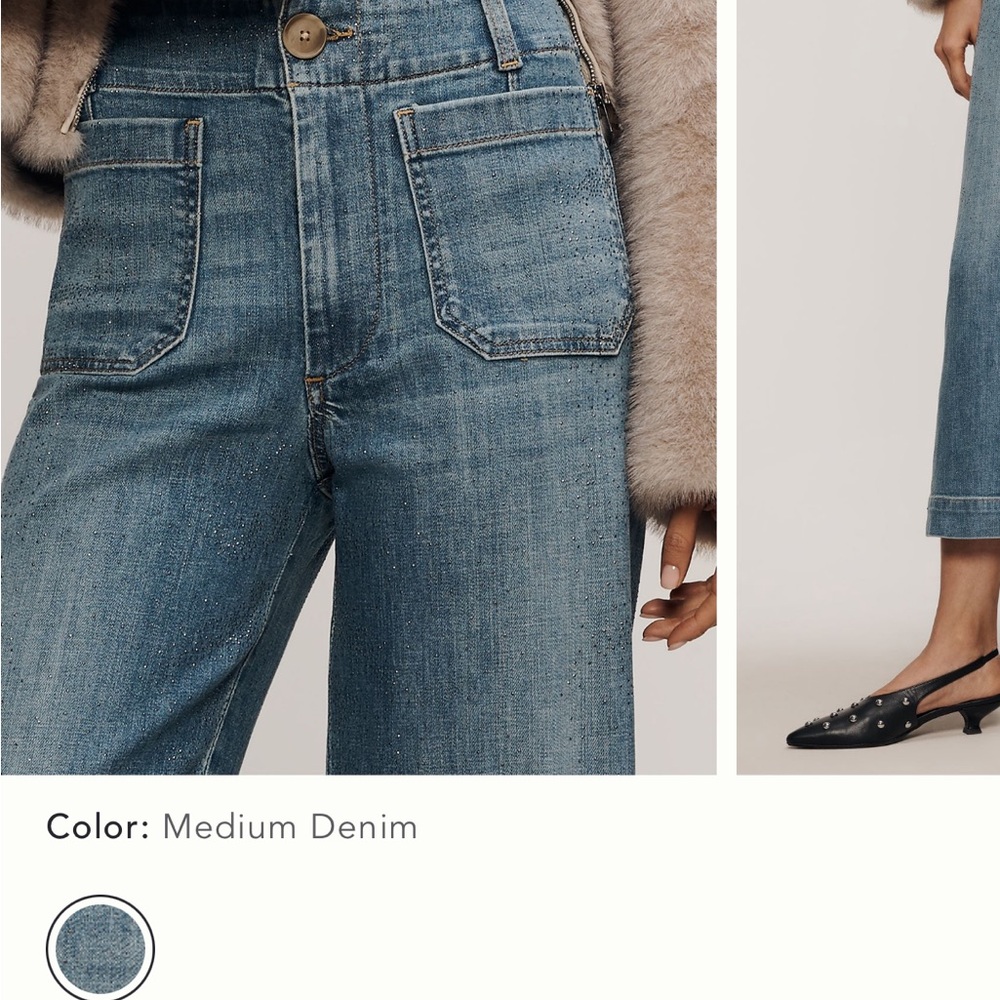 THE COLETTE SPARKLE CROP HIGH-RISE WIDE-LEG JEANS BY MAEVE